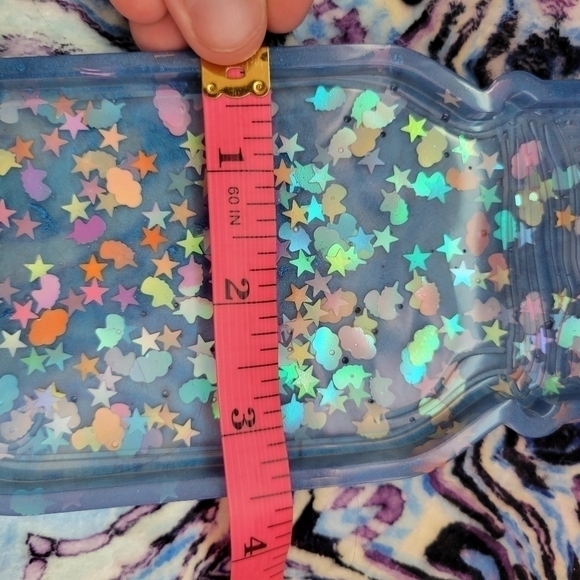 NEW Handmade Resin Mason Jar Tray With Unicorn, Star Goodies Blue Colors - Picture 3 of 6